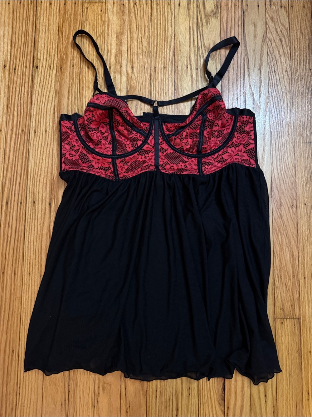 Black Babydoll with Red Lace Bust